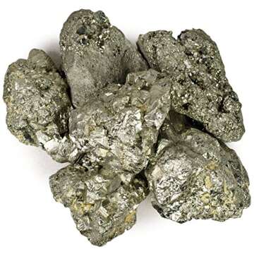 Hypnotic Gems Materials: 1/2 lb Pyrite Fools Gold Large Stones from Peru - 2 Inches Avg - Raw Natura...