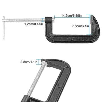 Abuff 4 Piece 6 Inch C-Clamp Set - Industrial Strength, Quality Iron C Clamps for Woodworking, Weldi...