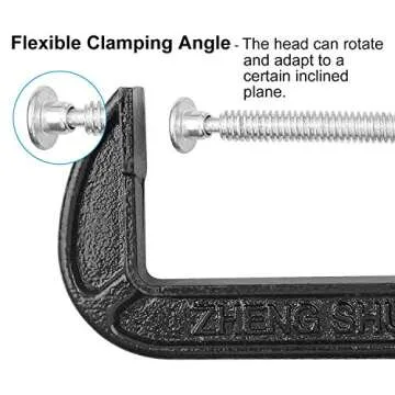 Abuff Heavy Duty 4 Piece 6 Inch C Clamp Set for Woodworking