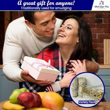 White Sage Sticks Pack of 6, Sage Smudge Kit 4'' Long Dried Sage Sticks for Meditation, Smudging and Cleansing, Getting Rid of Negative Energy, Sustainably Grown California Sage