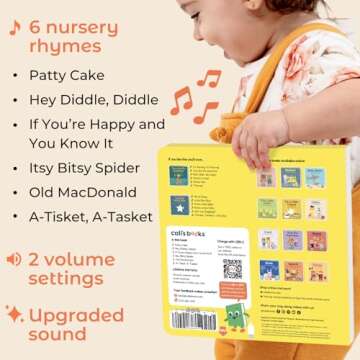 Cali's Books Patty Cake Nursery Rhymes. Interactive Books for 1 Year Old. Sound Book for Toddlers 1-3. Perfect 1 Year Old Girl Gifts - Musical Book for Toddlers - 6 Favorite Songs