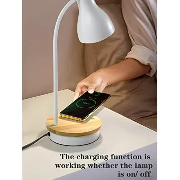 Versatile Metal Desk Lamp with Wireless Charging & USB Ports
