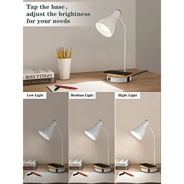 Versatile Metal Desk Lamp with Wireless Charging & USB Ports