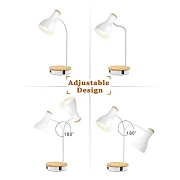 Versatile Metal Desk Lamp with Wireless Charging & USB Ports