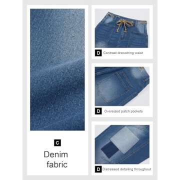 PLNOTME Women's Patchwork Barrel Jeans - Trendy & Comfortable