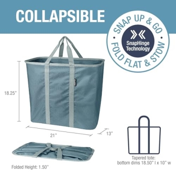 CleverMade Collapsible Laundry Caddy, 64L Total - 2PK