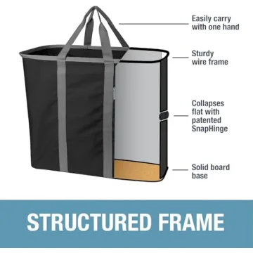 CleverMade Collapsible Laundry Caddy, 64L Total - 2PK