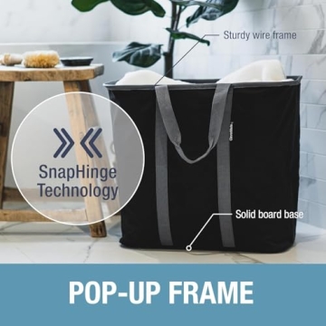 CleverMade Collapsible Laundry Caddy, 64L Total - 2PK