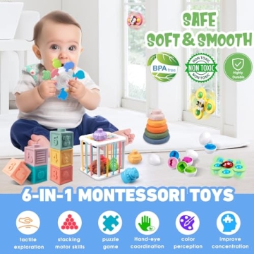 6-in-1 Montessori Baby Toy Set for Learning Fun
