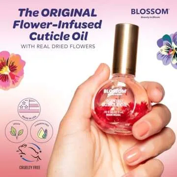 Blossom Cuticle Oil for Nails, Hydrating, Moisturizing, Scented Nail Oil Cuticle Care, Infused with Real Flowers, Made in USA, 0.92 fl. oz, Strawberry