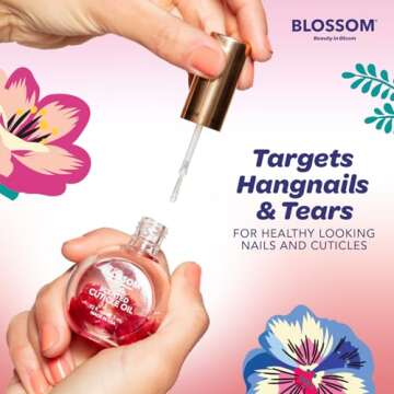 Blossom Cuticle Oil for Nails, Hydrating, Moisturizing, Scented Nail Oil Cuticle Care, Infused with Real Flowers, Made in USA, 0.92 fl. oz, Strawberry