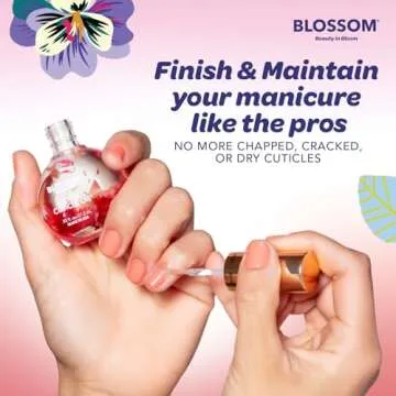 Blossom Cuticle Oil for Nails, Hydrating, Moisturizing, Scented Nail Oil Cuticle Care, Infused with Real Flowers, Made in USA, 0.92 fl. oz, Strawberry