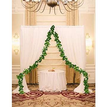 ZWYOQI 84 Feet Artificial Vines Greenery Garlands Fake Hanging Plants Vine Faux Green Leaves Garland for Wall Party Wedding Room Home Kitchen Indoor & Outdoor Decoration (Begonia/12 Strands)
