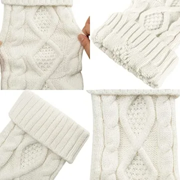 Elegant Ivory White Knit Christmas Stockings Pack of 2