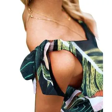 BELONGSCI Women Sleeveless Jumpsuit with Belt V-Neck Wide Leg Long (Multicolor, S)