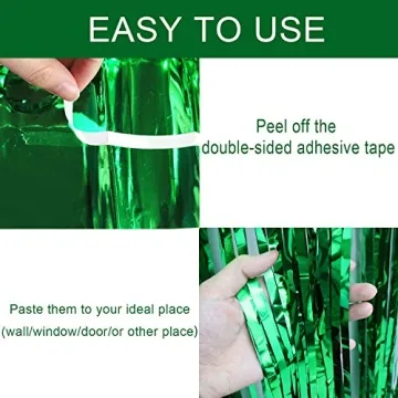 Vibrant 3 Pack Tinsel Curtain for Festive Decor