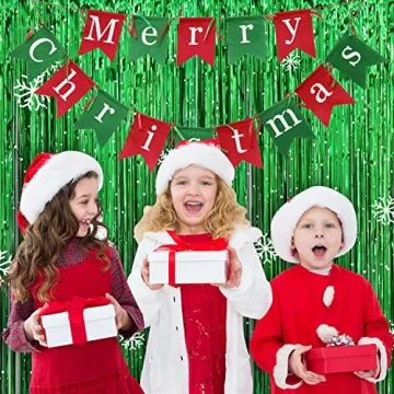 Vibrant 3 Pack Tinsel Curtain for Festive Decor