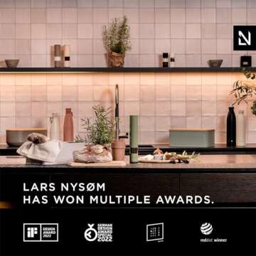 LARS NYSØM Electric Salt and Pepper Grinder Set I Automatic Salt and Pepper Mills with Adjustable Ceramic Grinder I USB Rechargeable Electric Spice Mill Set (Brick Red)