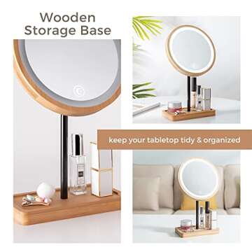 Kimikata LED Lighted Mirror with Adjustable Lighting