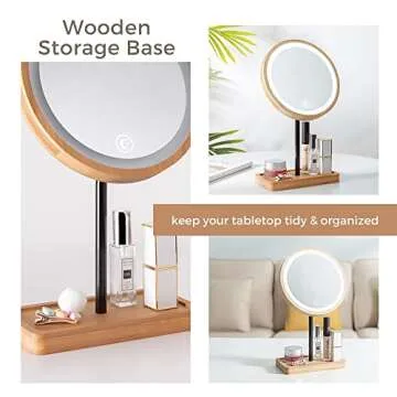 Kimikata LED Lighted Mirror with Adjustable Lighting