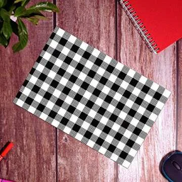 100 Count - 14.5 x 19 inch,Poly Mailer Black Gingham Plaid Package Envelope, Mailing Shipping Bags with Self Seal Strip