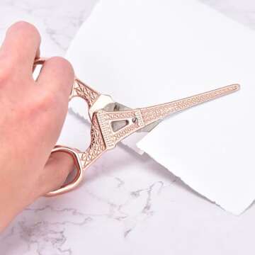 Arolly Eiffel Tower Embroidery Scissors - 5.51-inch Stainless Steel Sharp Sharp Detail Shears for Cr...