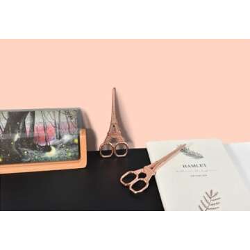 Arolly Eiffel Tower Embroidery Scissors - 5.51-inch Stainless Steel Sharp Sharp Detail Shears for Craft - Sewing Scissors Stitch Cutting - Embroidery Sewing Handcraft Craft Art Work DIY Tool