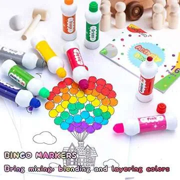 Nicecho Dot Markers Kit, 12 Colors Washable Fun Art Marker for Toddlers, Bingo Daubers for Preschool Children, Dab Paint Marker Set Coloring Supplies Including Activity Book
