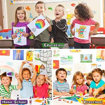 Nicecho Dot Markers Kit, 12 Colors Washable Fun Art Marker for Toddlers, Bingo Daubers for Preschool Children, Dab Paint Marker Set Coloring Supplies Including Activity Book