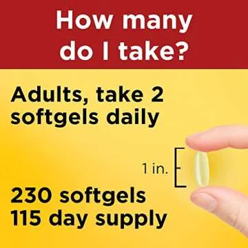 Nature Made Fish Oil 1200 mg Softgels, Fish Oil Supplements, Omega 3 Fish Oil for Healthy Heart Support, Omega 3 Supplement with 230 Softgels, 115 Day Supply