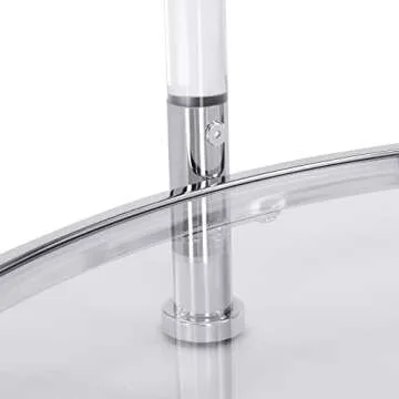 CIATRE Contemporary Acrylic Coffee Table - 32.3" Round Tempered Glass Top with Chrome Metal Edge and Silver Legs for Living Room (Acrylic + Glass)
