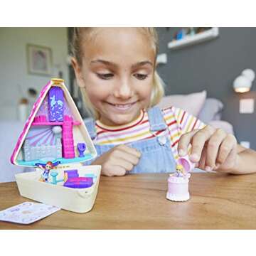 Polly Pocket Playset, Travel Toy with 2 Micro Dolls & 3 Accessories, Pocket World Birthday Cake Bash...