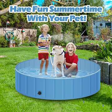 Portable 47" X 12" Foldable Dog Bath Pool - Collapsible Pet Pool for Indoor & Outdoor Fun!