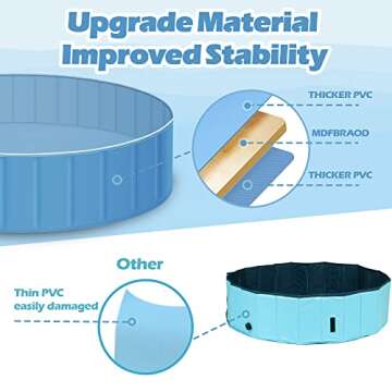 Durable 47" Foldable Dog Bath Pool for Pets