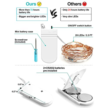 20 Pack Fairy Lights Battery Operated for Decor