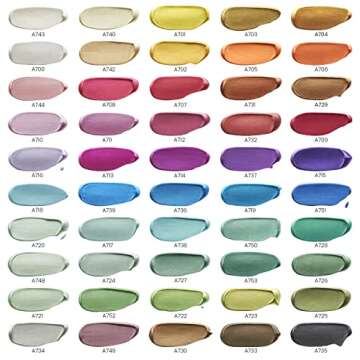 Arteza Metallic Acrylic Paint Set with 50 Colors and Glossy Finish