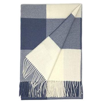 Alpaca Home | Cheeky Checks Alpaca Throw Blanket | 100% Baby Alpaca Wool | 6.6 Feet Long X 4.25 Feet...