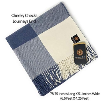 Cheeky Checks Alpaca Throw Blanket - 100% Baby Alpaca Wool