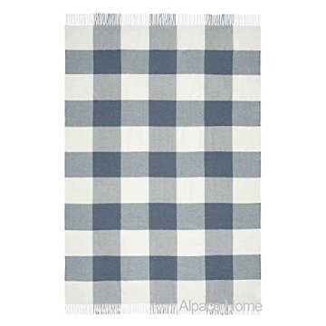 Cheeky Checks Alpaca Throw Blanket - 100% Baby Alpaca Wool