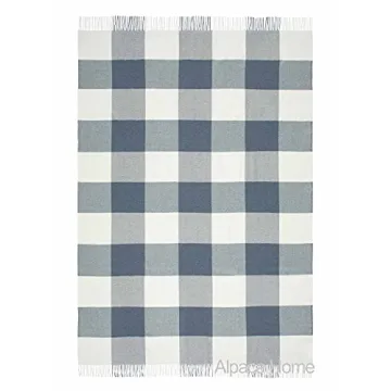 Cheeky Checks Alpaca Throw Blanket - 100% Baby Alpaca Wool