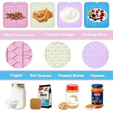 Bikabpet Lick Mat for Dogs and Cats，Cat Licking Pad with Suction Cups for Dog Anxiety Relief，Dog...