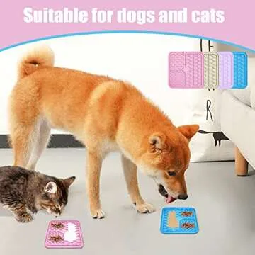 Bikabpet Lick Mat for Dogs and Cats，Cat Licking Pad with Suction Cups for Dog Anxiety Relief，Dog Peanut Butter Lick Pads for Dogs Perfect for Bathing Grooming,Slow Feeders for Dogs and Cats,4Pack