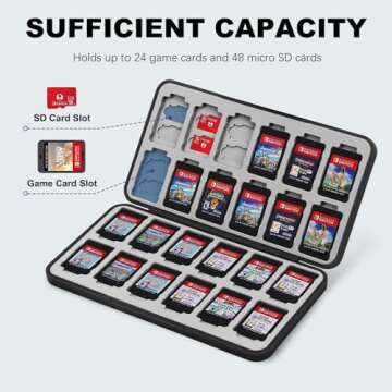 FYY Nintendo Switch Game Case - Black Nintendo Switch Game Holder for Nintendo Switch Cartridge Case...