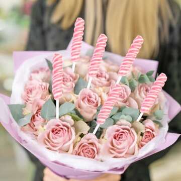 Pink Twisty Lollipops Individually Wrapped Bulk - Valentines Candy Valentine Lollipops Candy - Kid's Whirley Lollipops Candy for Decorating Brithday, Strawberry Flavor 30 Pack