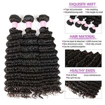 Brazilian 9A Deep Wave Bundles for Black Women