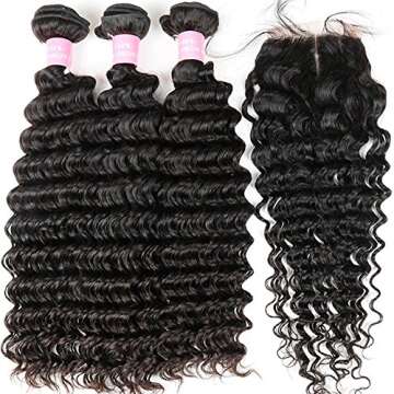 Brazilian 9A Deep Wave Bundles for Black Women