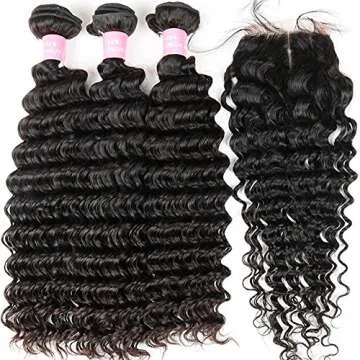 Brazilian 9A Deep Wave Bundles for Black Women