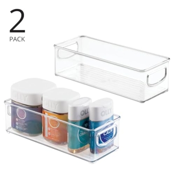 mDesign Clear Plastic Storage Bins - Organize with Style
