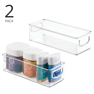 mDesign Clear Plastic Storage Bins - Organize with Style