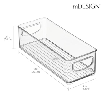 mDesign Clear Plastic Storage Bins - Organize with Style